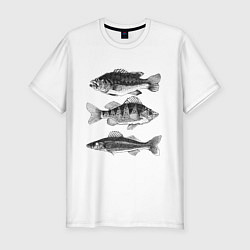 Футболка slim-fit Караси, цвет: белый