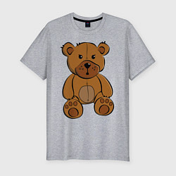Мужская slim-футболка Плюшевый медведь