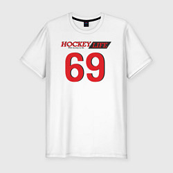 Мужская slim-футболка Hockey life Number series