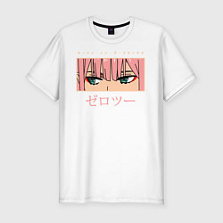 Футболка slim-fit Darling in the Franxx 02 глаза, цвет: белый