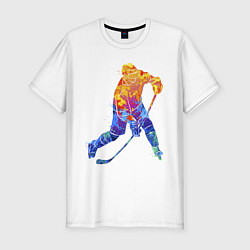 Мужская slim-футболка Хоккеист