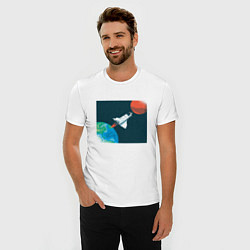 Футболка slim-fit Маск SpaceX миссия на марс, цвет: белый — фото 2