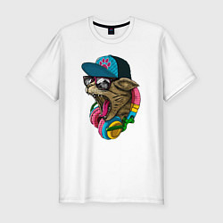 Футболка slim-fit Rap Cat, цвет: белый