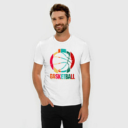Футболка slim-fit Color Basketball, цвет: белый — фото 2