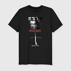 Мужская slim-футболка Курт Кобейн для тёмного