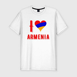 Мужская slim-футболка I Love Armenia