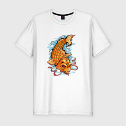 Мужская slim-футболка Рыбка Кои