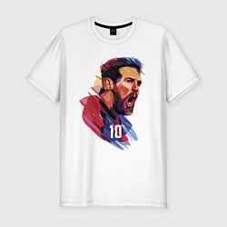 Футболка slim-fit Lionel Messi Barcelona Argentina Football, цвет: белый