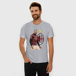 Футболка slim-fit Zlatan Ibrahimovic Milan Italy, цвет: меланж — фото 2