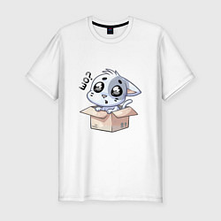 Мужская slim-футболка Кот в коробке