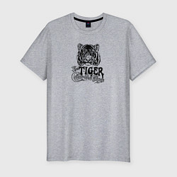 Мужская slim-футболка Tiger Тигр
