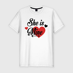 Футболка slim-fit She is Mine, цвет: белый