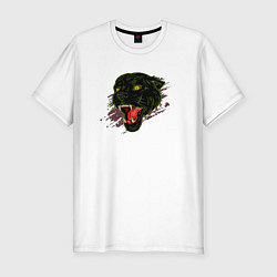 Мужская slim-футболка Голова пантеры