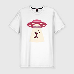 Мужская slim-футболка НЛО - Волейбол