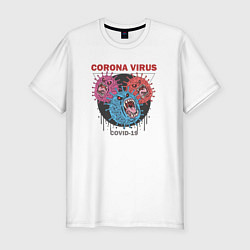 Мужская slim-футболка Коронавирус Coronavirus