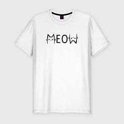 Мужская slim-футболка Котик MeoW