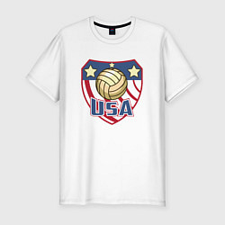 Футболка slim-fit США - Волейбол, цвет: белый