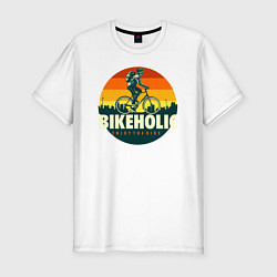 Мужская slim-футболка Велоголик