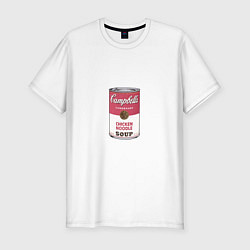 Мужская slim-футболка Энди Уорхол - Банка супа