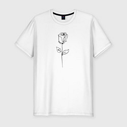 Мужская slim-футболка Роза одинокая