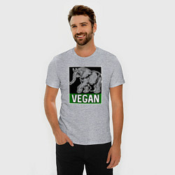 Футболка slim-fit Vegan elephant, цвет: меланж — фото 2
