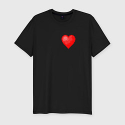 Мужская slim-футболка Пиксельное Сердце
