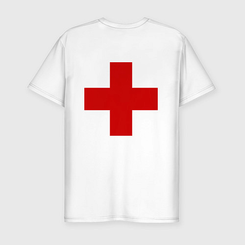 Мужская slim-футболка Hospital BIG / Белый – фото 2