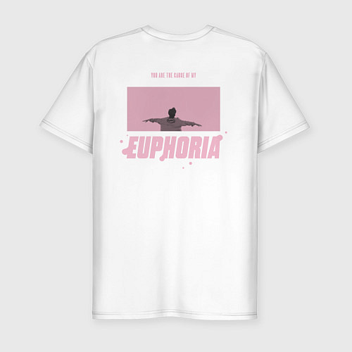 Мужская slim-футболка EUPHORIA BTS PINK Edition / Белый – фото 2