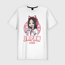 Мужская slim-футболка Japan lover anime girl