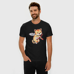 Футболка slim-fit Angel Cat, цвет: черный — фото 2