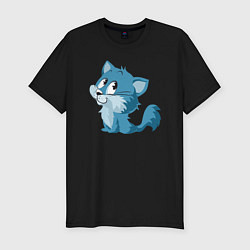 Мужская slim-футболка Милый котёнок