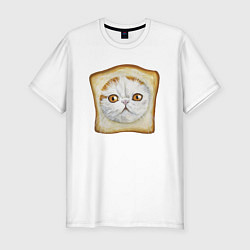 Мужская slim-футболка Bread Cat