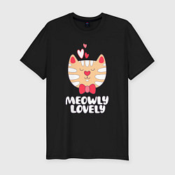 Мужская slim-футболка Meowly Lovely