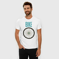 Футболка slim-fit Велосипед, колесо, цвет: белый — фото 2