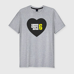 Мужская slim-футболка GTA 6: Heart