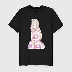 Футболка slim-fit Emilia - Re:Zero, цвет: черный