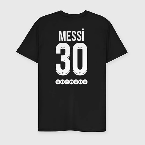 Мужская slim-футболка Messi 30 PSG / Черный – фото 2