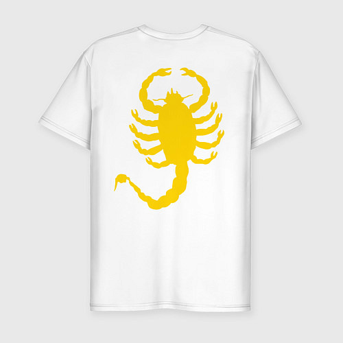 Мужская slim-футболка Драйв Скорпион спина / Белый – фото 2