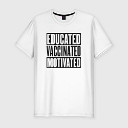 Мужская slim-футболка Вакцинация - Мотивация