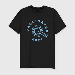 Мужская slim-футболка Вакцинация 2021