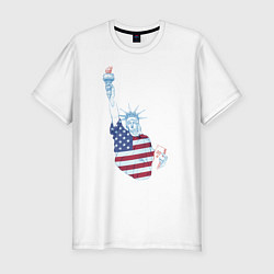 Мужская slim-футболка Статуя свобода