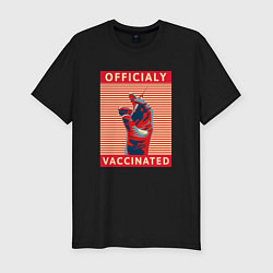 Мужская slim-футболка Официально вакцинирован