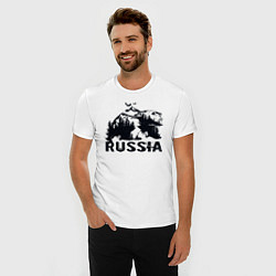 Футболка slim-fit Russian bear, цвет: белый — фото 2