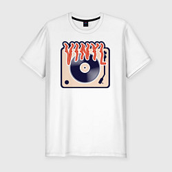 Мужская slim-футболка Винил Vinyl DJ
