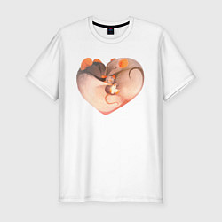 Мужская slim-футболка Мышиное сердце
