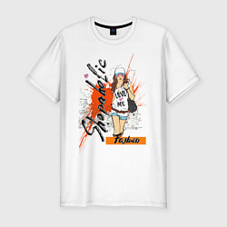 Футболка slim-fit Shopaholic, цвет: белый