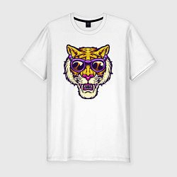 Мужская slim-футболка Тигр в очках