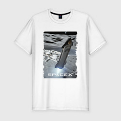 Мужская slim-футболка Старт ракеты Space X