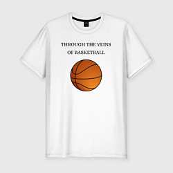 Мужская slim-футболка По венам баскетбол