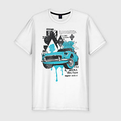 Футболка slim-fit Vintage Cars, цвет: белый